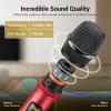 imageTONOR Wireless Microphone System 12Channel UHF Cordless Mic 8 Handheld Metal Dyanmic Mic with Receiver 295ft Range 8x12 UHF Frequencies Mic Mute Ideal for Church Singing Karaoke Rehearse TW880Silver  Red