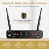 imageTONOR Wireless Microphone Systems Dual UHF Cordless Karaoke Microphone Set Handheld Dynamic Mic Microfono for Singing with Receiver for Karaoke DJ Party Church Wedding Speech PA TW350 Red