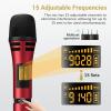 imageTONOR Wireless Microphone Systems Dual UHF Cordless Karaoke Microphone Set Handheld Dynamic Mic Microfono for Singing with Receiver for Karaoke DJ Party Church Wedding Speech PA TW350 Red