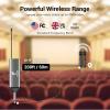 imageTONOR Wireless Microphones UHF Dual Cordless Metal Dynamic Mic System with Rechargeable Receiver for Karaoke Singing Wedding DJ Party Speech Church Class Use 200ft TW630 SilverBlackRed
