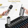 imageTONOR Wireless Microphones UHF Dual Cordless Metal Dynamic Mic System with Rechargeable Receiver for Karaoke Singing Wedding DJ Party Speech Church Class Use 200ft TW630 SilverSilver