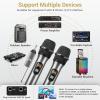 imageTONOR Wireless Microphones UHF Dual Cordless Metal Dynamic Mic System with Rechargeable Receiver for Karaoke Singing Wedding DJ Party Speech Church Class Use 200ft TW630 SilverSilver
