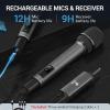 imageTONOR Wireless Microphones UHF Rechargeable Cordless Karaoke Mics 2x20 Channel Dynamic Microfonos Inalambricos Professional for Singing Church Wedding with Adjustable Volume Quick Mute 262ft TW520