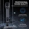 imageTONOR Wireless Microphones UHF Rechargeable Cordless Karaoke Mics 2x20 Channel Dynamic Microfonos Inalambricos Professional for Singing Church Wedding with Adjustable Volume Quick Mute 262ft TW520