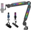 imageRGB Boom Arm TONOR Adjustable Mic Stand with RGB Light 58 Screwadapter Excellent Compatibility Rotatable Suspension Boom Scissor Stand for Gaming Streaming Podcasting YouTube Recording T90