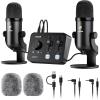 imageTONOR ASMR Microphone Equipment Bundle With Audio Interface Immersive 3D Stereo Dual Condenser Mics With Mixer Clear Sound Volume Control Furry Windscreens Set for ASMR PinkBlack