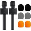 imageTONOR Handheld Adaptor for Interview Mic Wireless Microphone Handle for Lavalier Compatible with Rode DJI and All Lav Mic Microfono Stand with Flag Station Foam Rig for Vlogging Reports TP202 Pack