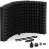 imageTONOR Microphone Isolation Shield Studio Mic Sound Absorbing Foam Reflector for Any Condenser Microphone Recording Equipment Studio BlackBlack