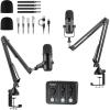 imageTONOR Podcast Equipment Bundle Audio Mixer with Dynamic Microphone and Boom Arm Set XLR Mic with Studio Audio Interface Desk Mic Arm AllinOne Pack for Recording Podcasting Streaming POD1POD2