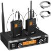 imageTONOR UHF Wireless Microphones System with HeadsetLavalier Lapel Mics Bodypack Transmitter Receiver 215 Channels 200ft Range for Live Singing Karaoke Church Party DJ PA Speaker Mixer Recording2 Bodypack Mic