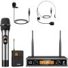 imageTONOR UHF Wireless Microphones System with Metal Cordless HandheldHeadsetLavalier Lapel Mics Bodypack Transmitter Receiver 215 Channels 200ft Range for Singing Karaoke Church Party DJ PA Speaker