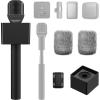 imageTONOR Wireless Mic Handle Compatible with DJI RODE Hollyland Adjustable length Microphone Stand for ALL Lavalier Mic Channel Flag Box Rubber Grip Wind Muff for Vlog Reports Interview TP40