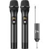 imageTONOR Wireless Microphones UHF Dual Cordless Metal Dynamic Mic System with Rechargeable Receiver for Karaoke Singing Wedding DJ Party Speech Church Class Use 200ft TW630 SilverBlackBlack