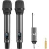 imageTONOR Wireless Microphones UHF Rechargeable Cordless Karaoke Mics 2x20 Channel Dynamic Microfonos Inalambricos Professional for Singing Church Wedding with Adjustable Volume Quick Mute 262ft TW520