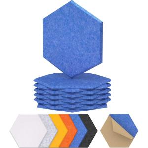 imageTONOR 18 Pack Hexagon Acoustic Panels 12quotx 10quotx 04quot WhiteBlue