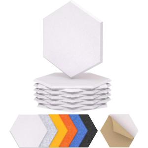 imageTONOR 18 Pack Hexagon Acoustic Panels 12quotx 10quotx 04quot WhiteWhite