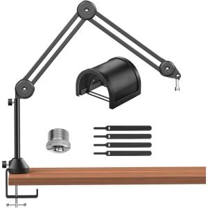 imageTONOR Microphone Boom Arm Microfono Stand Desk with High Riser 38 and 58 Screwadapter for Most Microphone Fully Adjustable perfect for Podcasts Streaming Gaming Office Recording T5078inch157inch