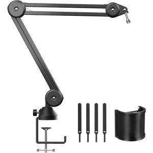 imageTONOR Microphone Boom Arm Microfono Stand Desk with High Riser 38 and 58 Screwadapter for Most Microphone Fully Adjustable perfect for Podcasts Streaming Gaming Office Recording T50157inch