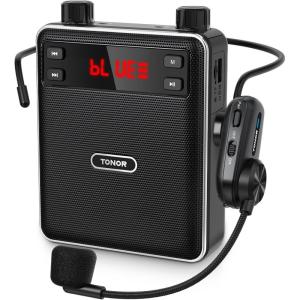 imageTONOR Voice Amplifier Wireless Microphone 25W Portable Voice Amplifier for Teachers with Bluetooth Headset Mic Portable Speaker Megaphone for Classroom Training Teaching Yoga Meeting Speech K12