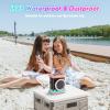 imageMini Karaoke Machine with 2 Wireless Microphones TONOR Portable Bluetooth Karaoke Speaker for Kids Adults with Microfono Mic and Colorful LED Lights Girls Boys Present Child Home Singing Party BeigePink