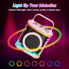 imageMini Karaoke Machine with 2 Wireless Microphones TONOR Portable Bluetooth Karaoke Speaker for Kids Adults with Microfono Mic and Colorful LED Lights Girls Boys Present Child Home Singing Party BeigePink