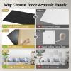 imageTONOR 4 PCS Acoustic Panels 472 x 236 x 035 Leaf Pattern Soundproof Wall Panels Full SelfAdhesive Sound Absorbing Panels for Echo Reduction Acoustic Treatment for Studio Home WhiteBlack