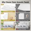 imageTONOR 4 PCS Acoustic Panels 472 x 236 x 035 Leaf Pattern Soundproof Wall Panels Full SelfAdhesive Sound Absorbing Panels for Echo Reduction Acoustic Treatment for Studio Home WhiteWhite