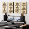 imageTONOR 4Pack Acoustic Wood Wall Panels 236  118  19 3D Selfadhesive Wall Panel Threelayer Soundproof Tiles for Echo Absorbtion Acoustical Barrier of Polyester Fiber wood Black WoodBurly Wood