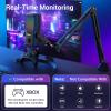imageTONOR Gaming Mic Compatible with Xbox RGB Streaming Boom Mic with 30H Battery Life Low Noise Monitoring Gain Control One Tap Mute Fast Charging Compatible with Capture Card TCX3 WhiteBLack