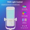 imageTONOR Gaming Mic Compatible with Xbox RGB Streaming Boom Mic with 30H Battery Life Low Noise Monitoring Gain Control One Tap Mute Fast Charging Compatible with Capture Card TCX3 WhiteWhite