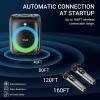imageTONOR Karaoke Machine for Adults Portable Bluetooth Singing PA Speaker System with 2 Wireless Microphones and RGB LED Lights Supports BTAUXUSBTF Card for Party Home Karaoke OutdoorIndoor K6K6 Black