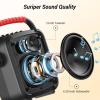 imageTONOR Karaoke Machine for Adults Portable Bluetooth Singing PA Speaker System with 2 Wireless Microphones and RGB LED Lights Supports BTAUXUSBTF Card for Party Home Karaoke OutdoorIndoor K6K7 Black