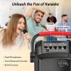 imageTONOR Karaoke Machine for Adults Portable Bluetooth Singing PA Speaker System with 2 Wireless Microphones and RGB LED Lights Supports BTAUXUSBTF Card for Party Home Karaoke OutdoorIndoor K6K7 Black