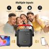 imageTONOR Karaoke Machine for Adults Portable Bluetooth Singing PA Speaker System with 2 Wireless Microphones and RGB LED Lights Supports BTAUXUSBTF Card for Party Home Karaoke OutdoorIndoor K6K7 Black
