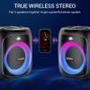 imageTONOR Karaoke Machine for Adults Portable Bluetooth Singing PA Speaker System with 2 Wireless Microphones and RGB LED Lights Supports BTAUXUSBTF Card for Party Home Karaoke OutdoorIndoor K6K6 Black