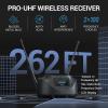 imageTONOR Rechargeable Wireless Microphone Metal Dual UHF Handheld Microphone System Cordless Mic with Bluetooth Receiver UHF 262ft Range for Home Karaoke Church Party DJ Wedding TW790 Dark Grey