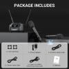 imageTONOR Rechargeable Wireless Microphone Metal Dual UHF Handheld Microphone System Cordless Mic with Bluetooth Receiver UHF 262ft Range for Home Karaoke Church Party DJ Wedding TW790 Dark Grey