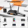 imageTONOR UHF Wireless Microphones System with Metal Cordless HandheldHeadsetLavalier Lapel Mics Bodypack Transmitter Receiver 410 Channels 295ft Range for Singing Karaoke Church Party DJ PA SpeakerHandheld  Bodypack Mics