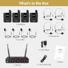 imageTONOR Wireless Microphone System 4  10Channel UHF Cordless Handheld Mic Set with HeadsetLavalier Lapel Mics Bodypack Transmitter Receiver 200ft Range for Karaoke Singing Church DJ PA Speaker4 Bodypack Mics