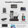 imageTONOR Wireless Microphone System 4  10Channel UHF Cordless Handheld Mic Set with HeadsetLavalier Lapel Mics Bodypack Transmitter Receiver 200ft Range for Karaoke Singing Church DJ PA Speaker2 Handheld 2 Bodypack Mics