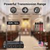 imageTONOR Wireless Microphone System 4  10Channel UHF Cordless Handheld Mic Set with HeadsetLavalier Lapel Mics Bodypack Transmitter Receiver 200ft Range for Karaoke Singing Church DJ PA Speaker4 Handheld Mics GreyRed