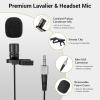 imageTONOR Wireless Microphone System 4  10Channel UHF Cordless Handheld Mic Set with HeadsetLavalier Lapel Mics Bodypack Transmitter Receiver 200ft Range for Karaoke Singing Church DJ PA Speaker4 Bodypack Mics