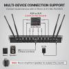 imageTONOR Wireless Microphone System 4  10Channel UHF Cordless Handheld Mic Set with HeadsetLavalier Lapel Mics Bodypack Transmitter Receiver 200ft Range for Karaoke Singing Church DJ PA Speaker8 Bodypack Mics