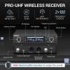 imageTONOR Wireless Microphone System Auto Scan ampamp Pair Professional Rechargeable Wireless Mic 2x100 UHF Metal Cordless Dynamic Mic Set for Karaoke Church Singing Wedding Meeting DJ 328ft TW750