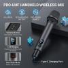 imageTONOR Wireless Microphone System Auto Scan ampamp Pair UHF Rechargeable Karaoke Mic 2x100 Professional Dynamic Cordless Mic for Singing Church Wedding DJ with Adjustable Volume Quick Mute 262ft TW550