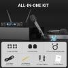 imageTONOR Wireless Microphone System Auto Scan ampamp Pair UHF Rechargeable Karaoke Mic 2x100 Professional Dynamic Cordless Mic for Singing Church Wedding DJ with Adjustable Volume Quick Mute 262ft TW550