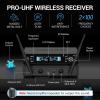 imageTONOR Wireless Microphone System Auto Scan ampamp Pair UHF Rechargeable Karaoke Mic 2x100 Professional Dynamic Cordless Mic for Singing Church Wedding DJ with Adjustable Volume Quick Mute 262ft TW550