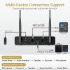 imageTONOR Wireless Microphone Systems Dual UHF Cordless Karaoke Microphone Set Handheld Dynamic Microfono for Singing with Receiver for Home Karaoke Party Church DJ Wedding Speech 200ft TW350 Grey