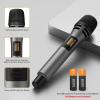 imageTONOR Wireless Microphone Systems Dual UHF Cordless Karaoke Microphone Set Handheld Dynamic Microfono for Singing with Receiver for Home Karaoke Party Church DJ Wedding Speech 200ft TW350 Grey