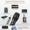 imageTONOR Wireless Microphone UHF Metal Cordless Handheld Mic System with Rechargeable Receiver for Karaoke Singing Party Wedding DJ Speech 200ft TW620 SilverBlack